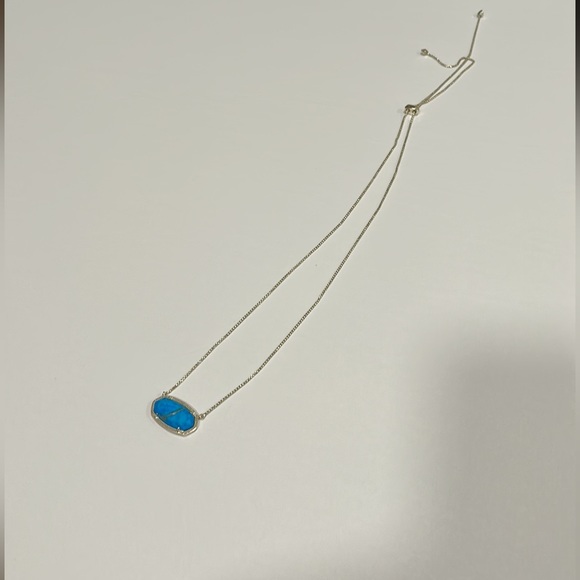 Kendra Scott Delaney Pendant Necklace aqua Howlite" - Picture 5 of 11